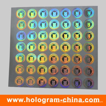 Étiquette d&#39;autocollant holographique laser anti-faux en sécurité